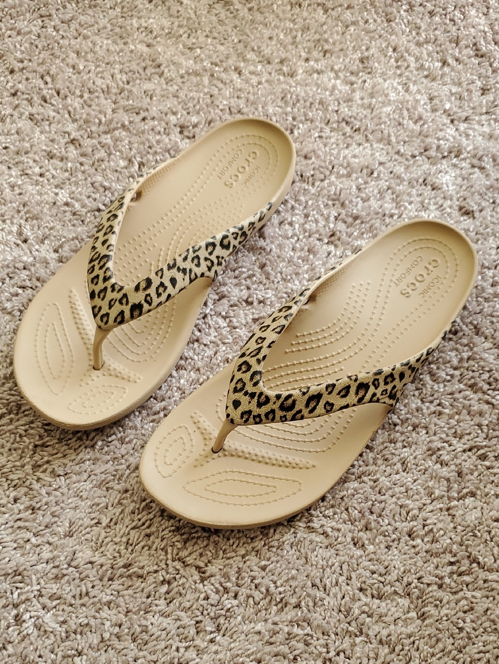 CROCS Leopard Print Flip-Flops